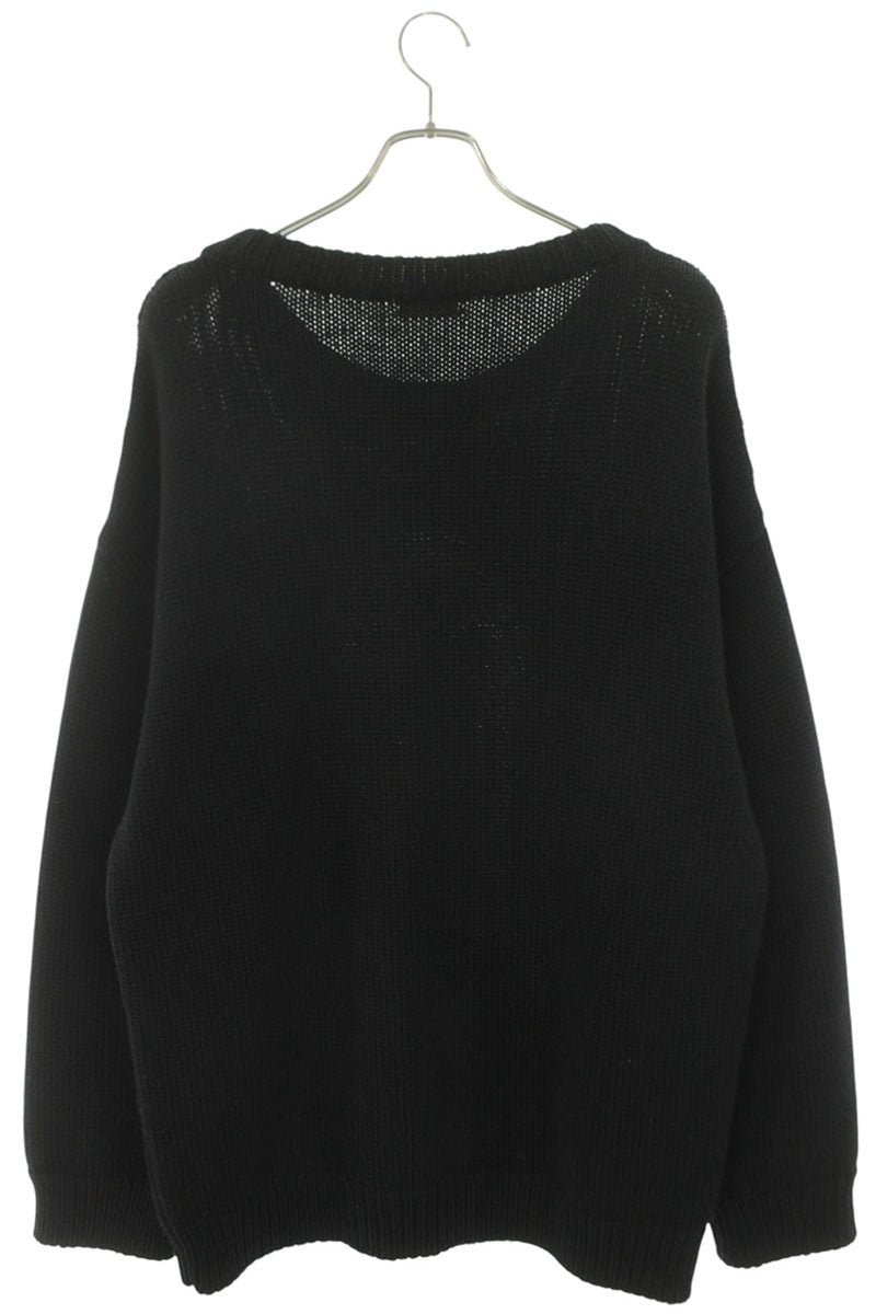 CELINE Pierrot Crewneck Wool Blend Knit Black Size M