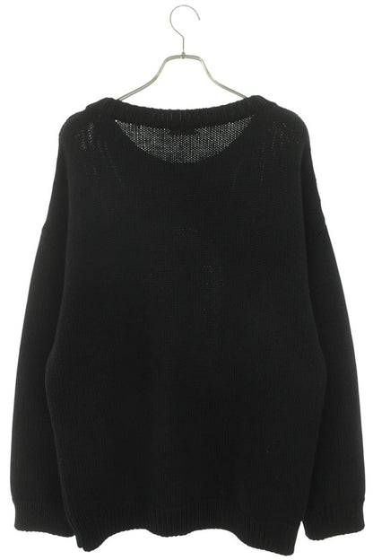CELINE Pierrot Crewneck Wool Blend Knit Black Size M