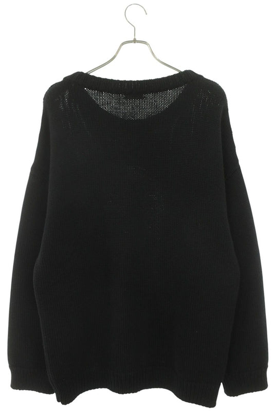CELINE Pierrot Crewneck Wool Blend Knit Black Size M