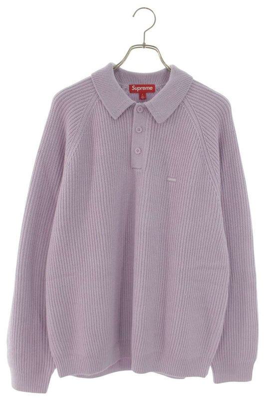 SUPREME 25AW Small Box Logo Polo Sweater Purple Size L