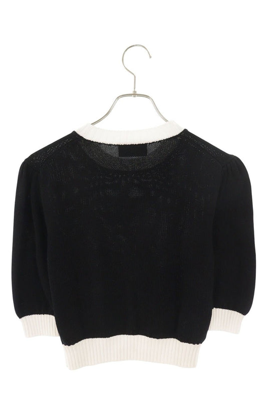 PRADA Cotton Logo Embroidered Cropped Short Sleeve Size XL