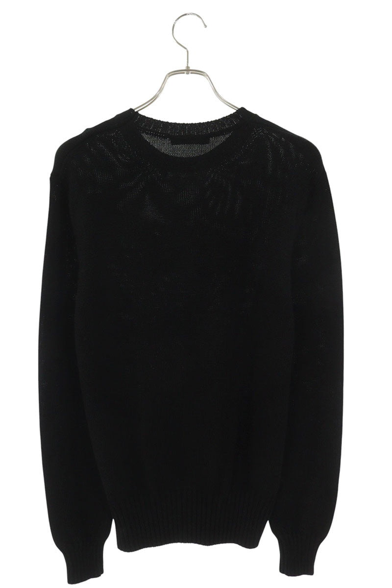 GIVENCHY Cotton Front Logo Embroidered Knit Black Size XS