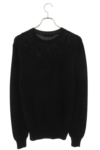 GIVENCHY Cotton Front Logo Embroidered Knit Black Size XS