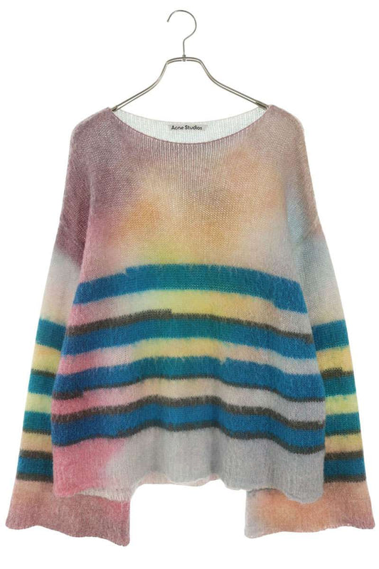 ACNE STUDIOS Mohair Stripe Knit Multicolor Size XL