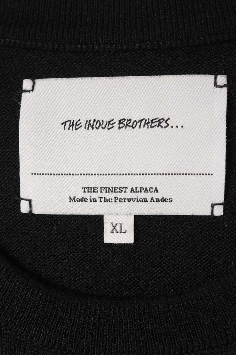 THE INOUE BROTHERS Alpaca Knit Leather Patch Black Size XL