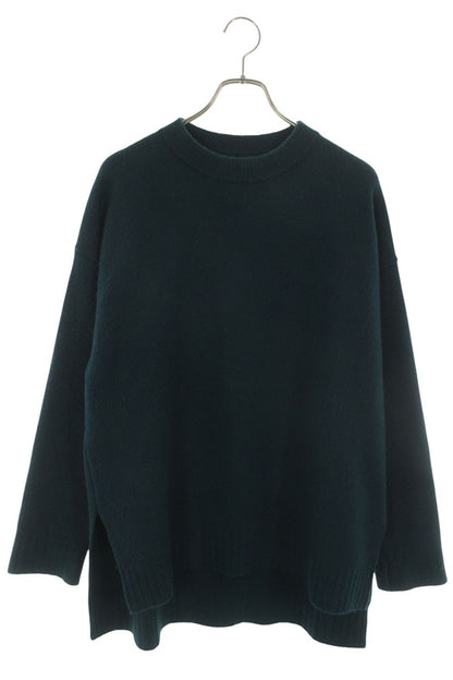 JILSANDER 20AW Side Slit Crewneck Knit Green Size 46