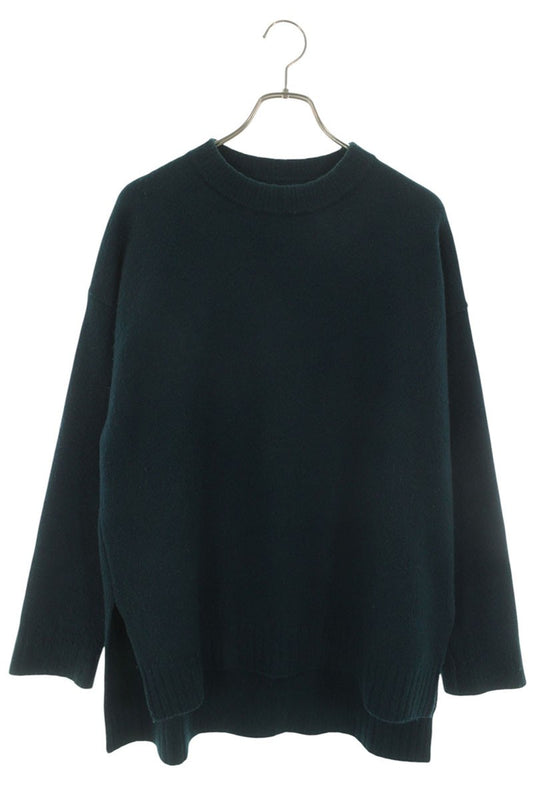 JILSANDER 20AW Side Slit Crewneck Knit Green Size 46