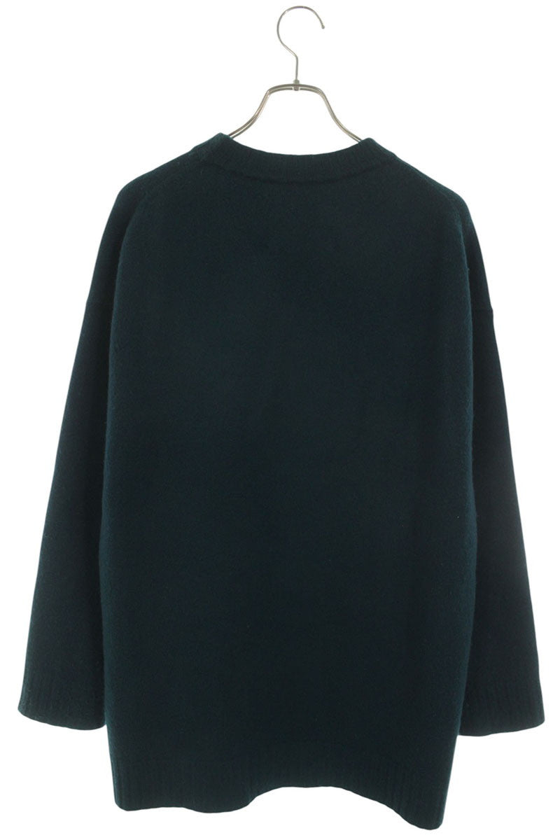 JILSANDER 20AW Side Slit Crewneck Knit Green Size 46