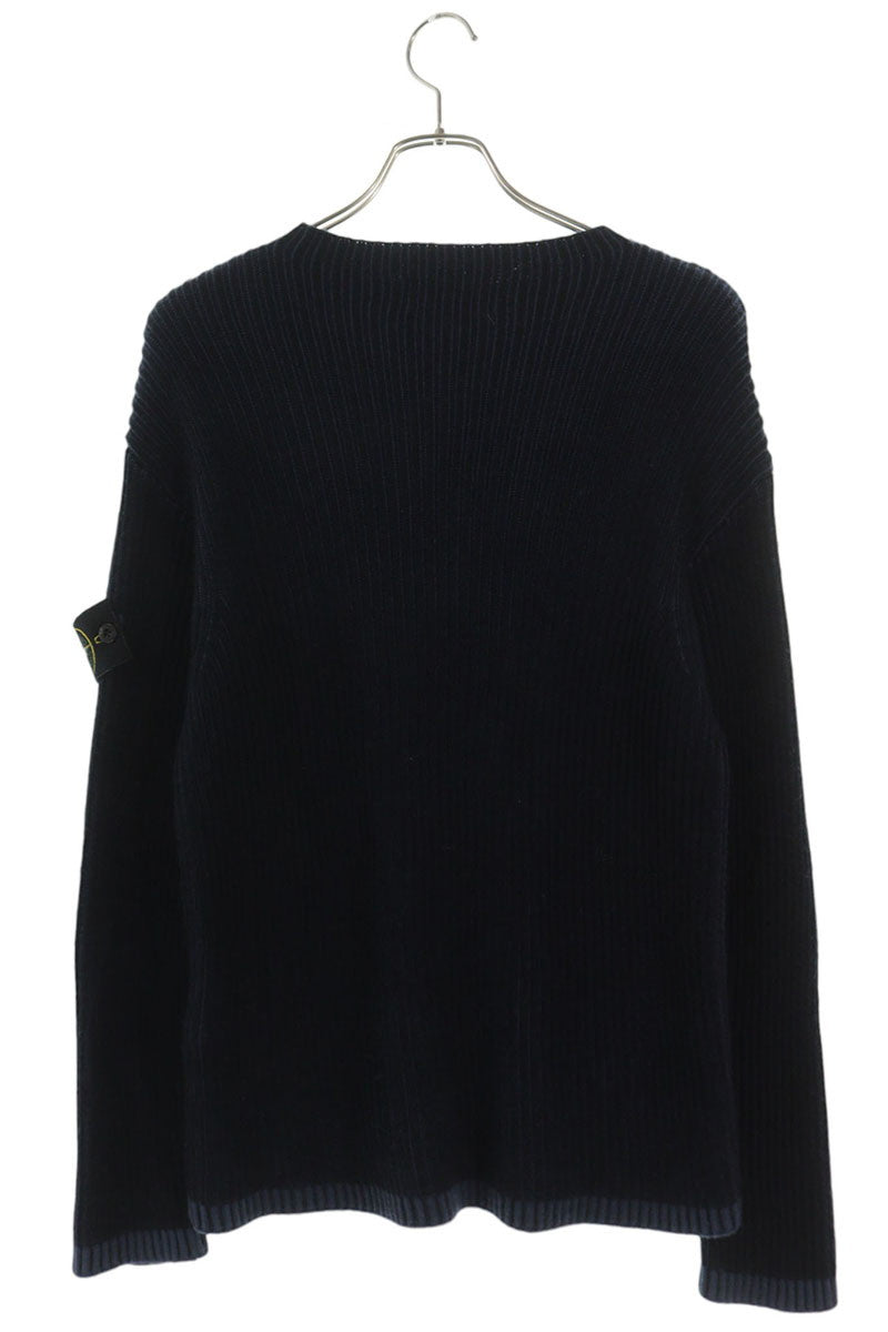 STONEISLAND Patch Funnel Neck Knit Navy Size M