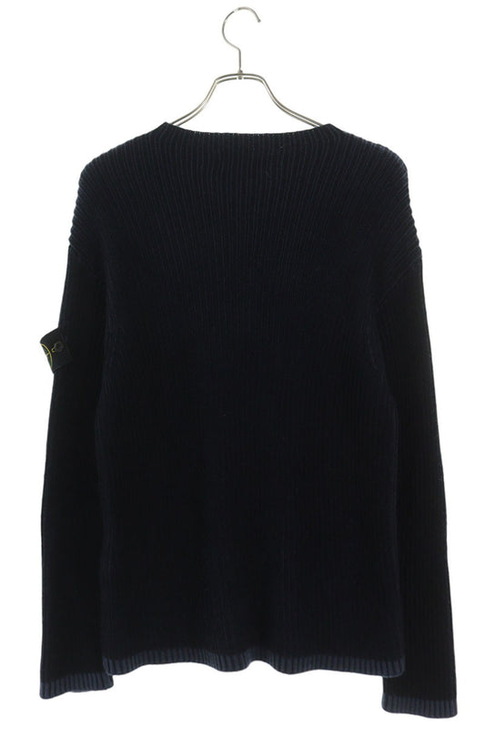 STONEISLAND Patch Funnel Neck Knit Navy Size M