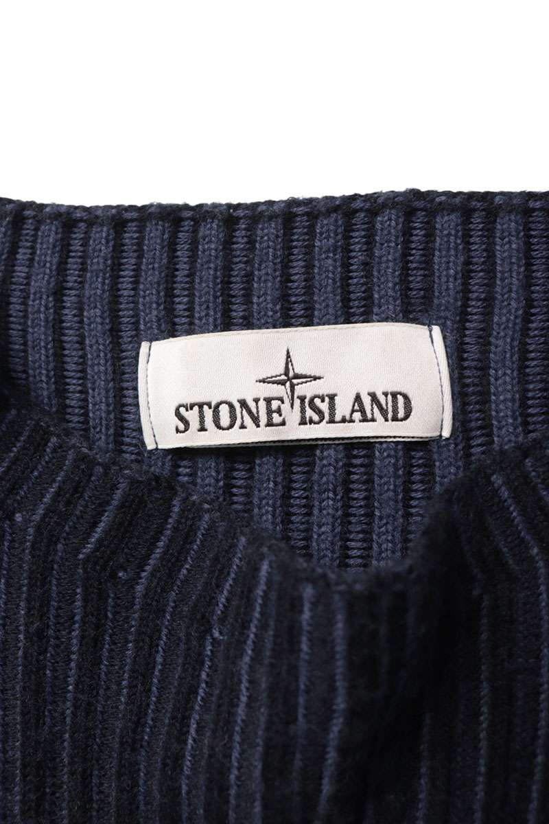 STONEISLAND Patch Funnel Neck Knit Navy Size M