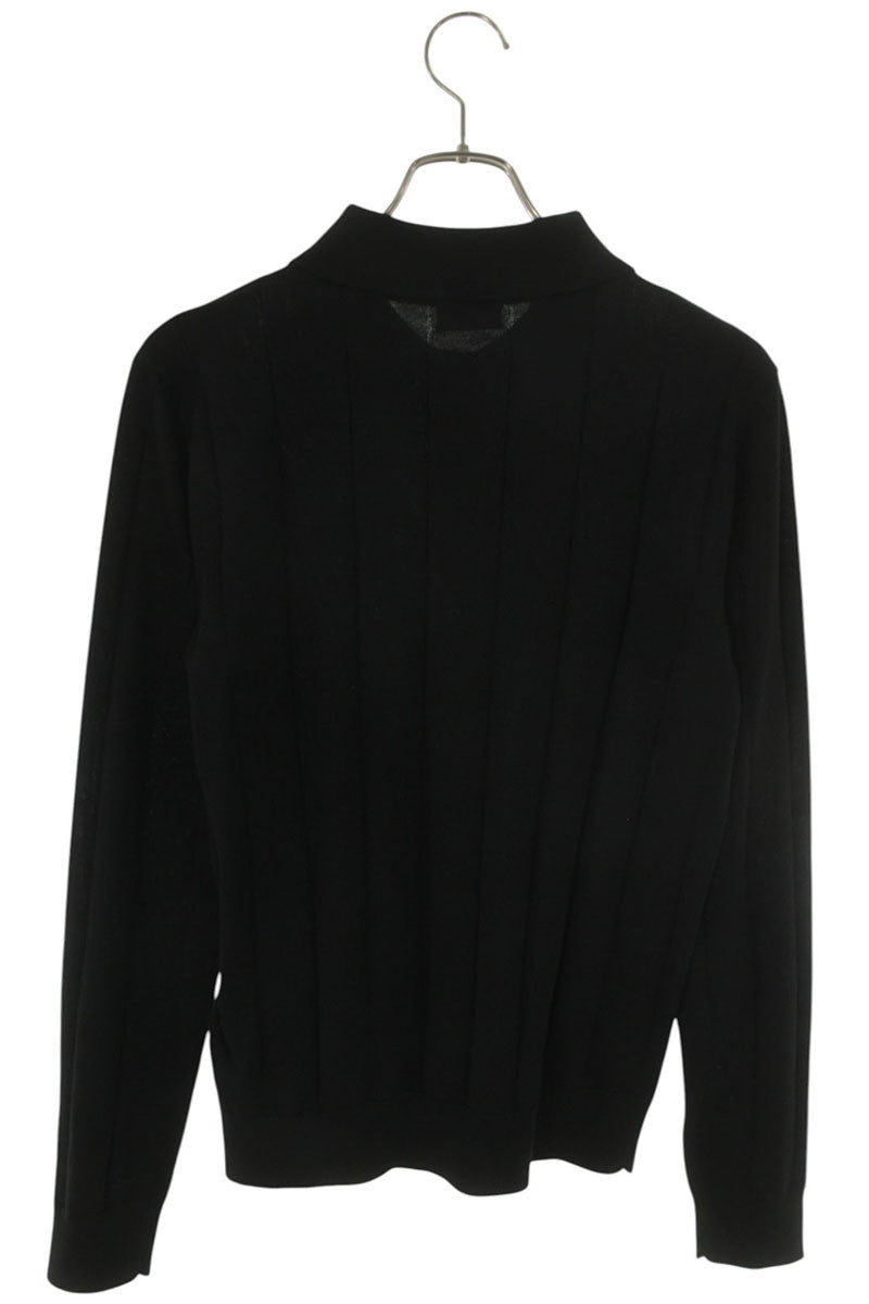 CELINE SS26 Triomphe Silk Blend Polo Knit Black Size S