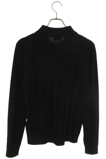 CELINE SS26 Triomphe Silk Blend Polo Knit Black Size S