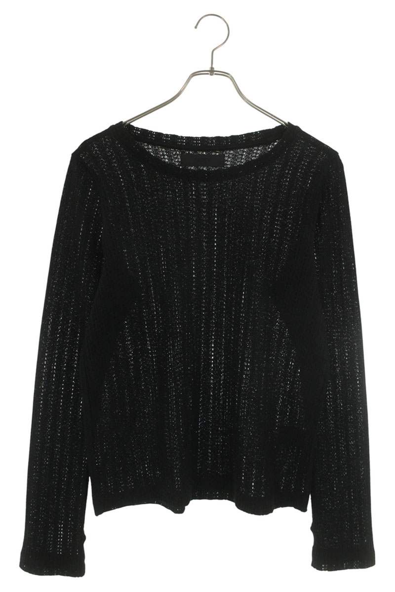 JAREY Sheer Mesh Crew Neck Knit Black Size S