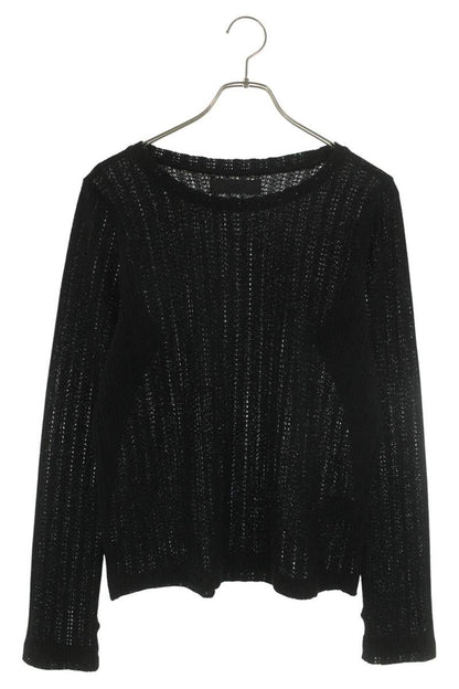 JAREY Sheer Mesh Crew Neck Knit Black Size S