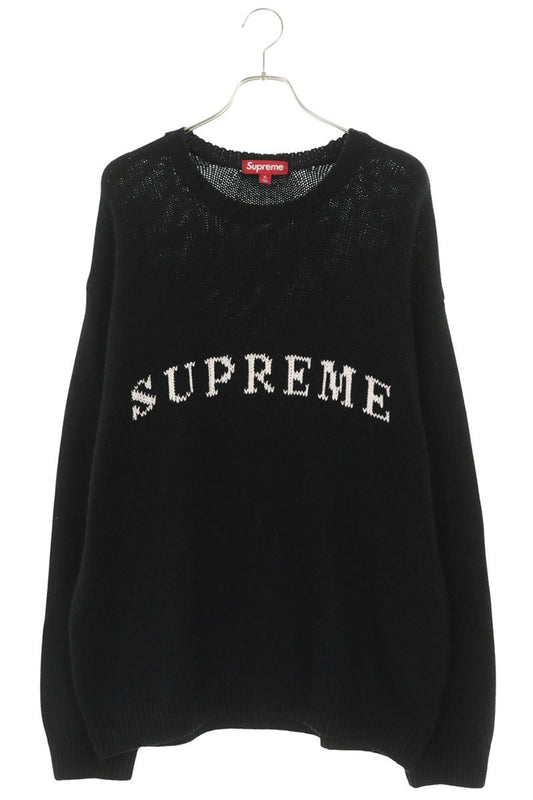 SUPREME 25SS Contrast Logo Sweater Blend Black Size XL