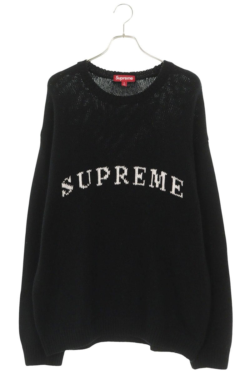 SUPREME 25SS Contrast Logo Sweater Blend Black Size XL