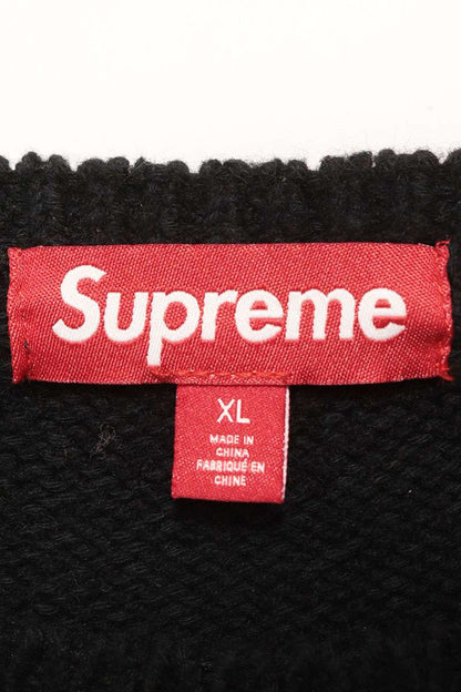SUPREME 25SS Contrast Logo Sweater Blend Black Size XL