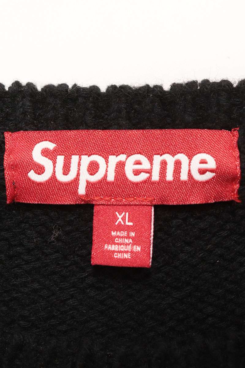 SUPREME 25SS Contrast Logo Sweater Blend Black Size XL
