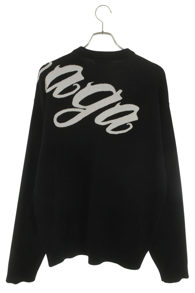 BALENCIAGA Logo Crewneck Sweater Black/White Size S