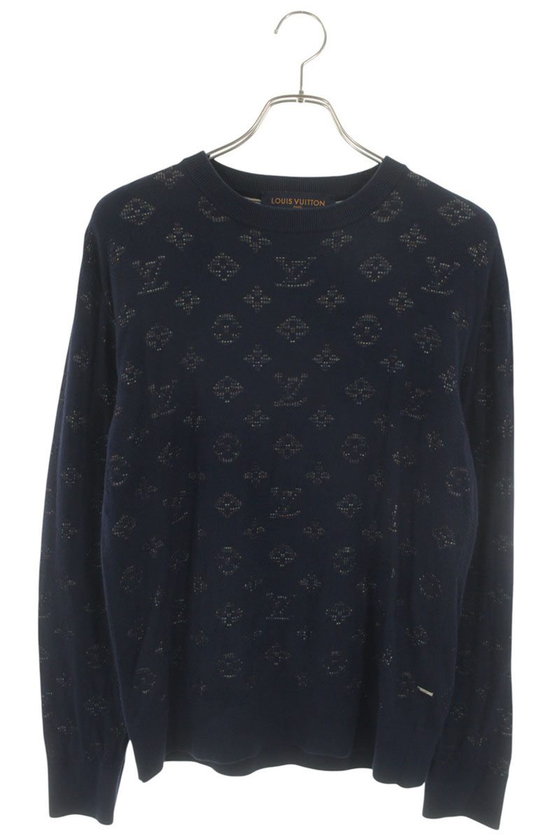 LOUISVUITTON 20AW Monogram Knit Sweater Navy Size S