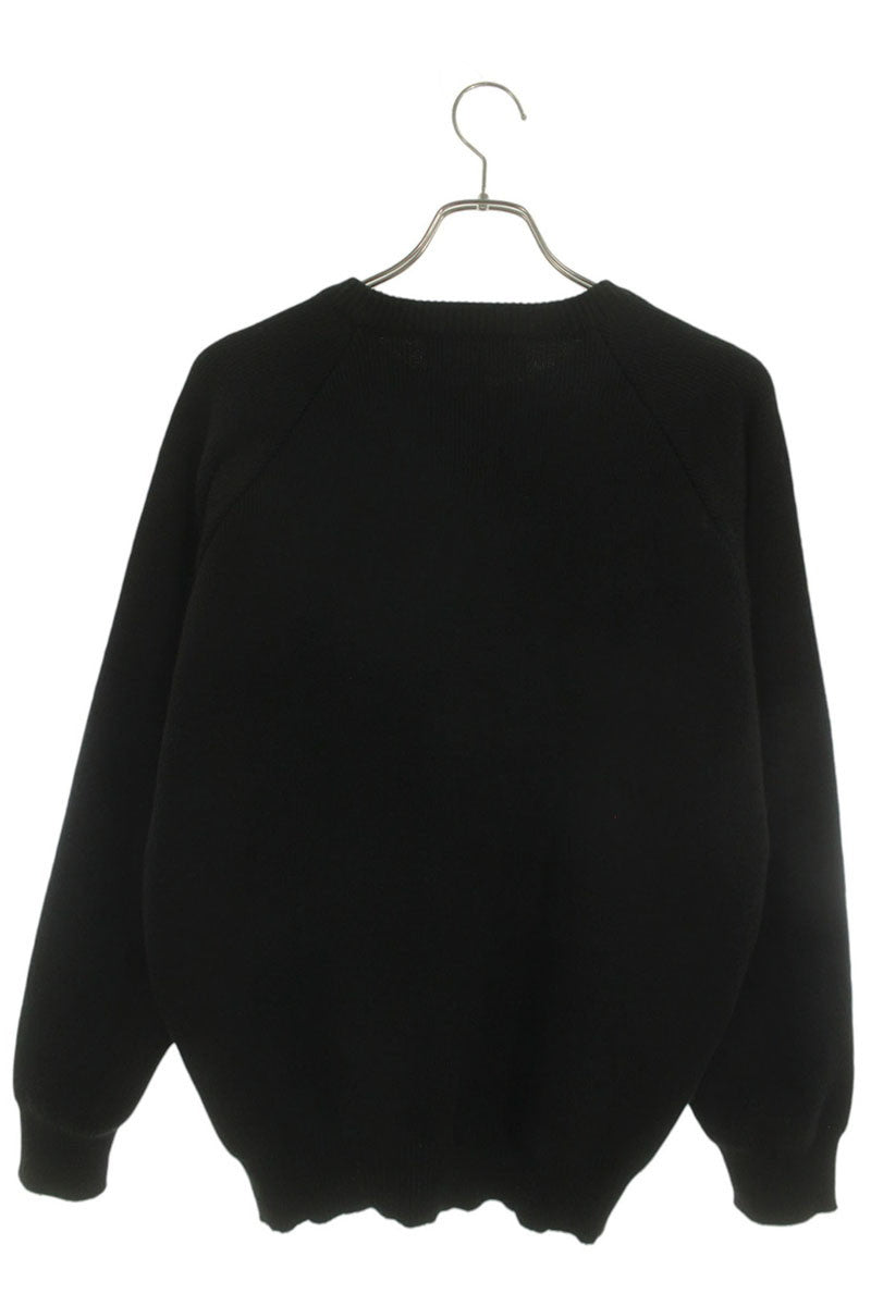 CDG Acrylic Logo Crew Neck Knit Black Size XL