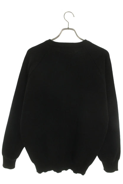 CDG Acrylic Logo Crew Neck Knit Black Size XL