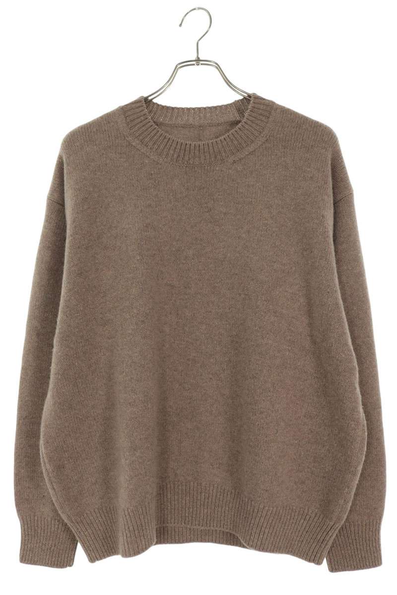 stein Extra Fine Wool Crew Neck Knit Brown Size S