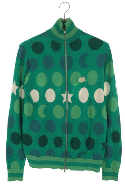 CHARLES JEFFREY LOVERBOY Graphic Wool Knit Green Size S