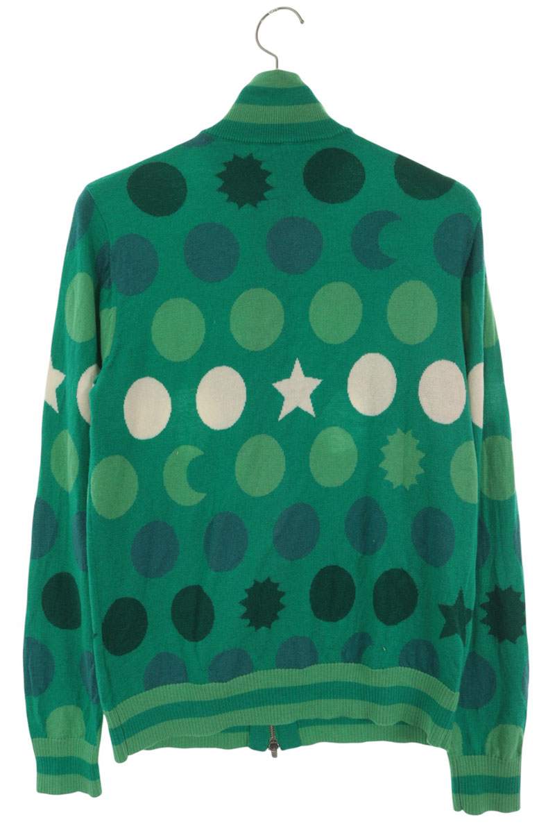 CHARLES JEFFREY LOVERBOY Graphic Wool Knit Green Size S
