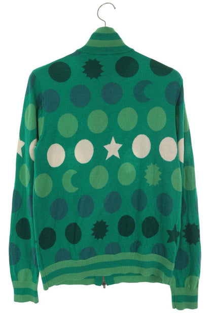 CHARLES JEFFREY LOVERBOY Graphic Wool Knit Green Size S