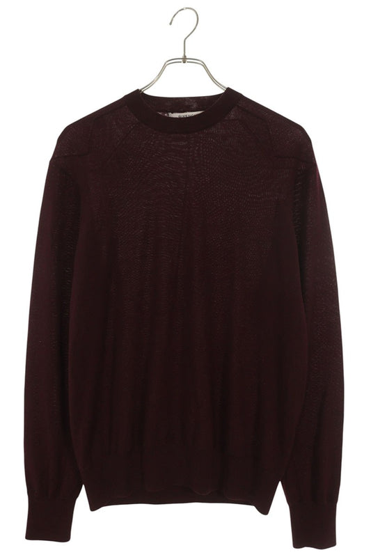 GIVENCHY Crew Neck Wool Knit Maroon Size M
