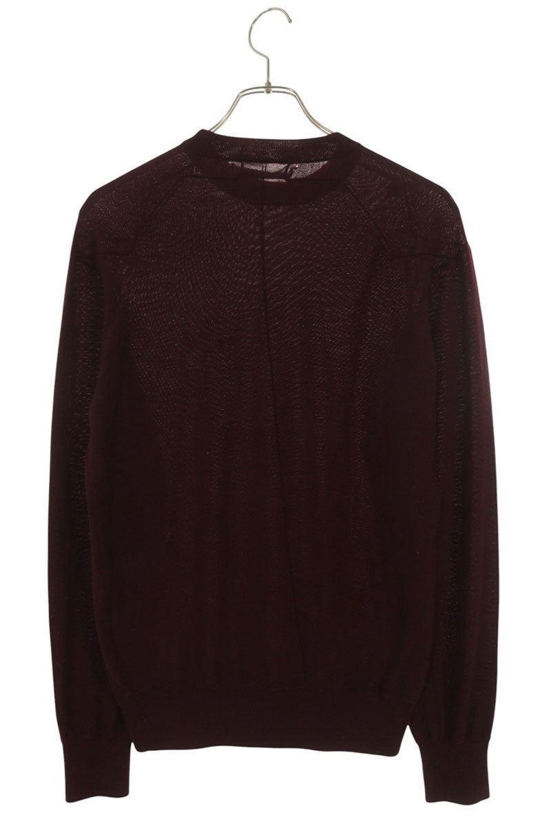 GIVENCHY Crew Neck Wool Knit Maroon Size M