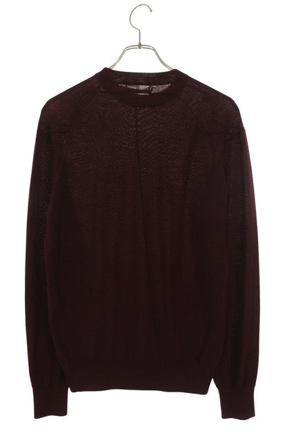 GIVENCHY Crew Neck Wool Knit Maroon Size M