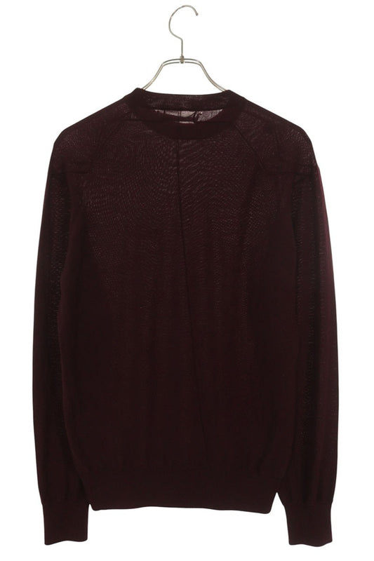 GIVENCHY Crew Neck Wool Knit Maroon Size M