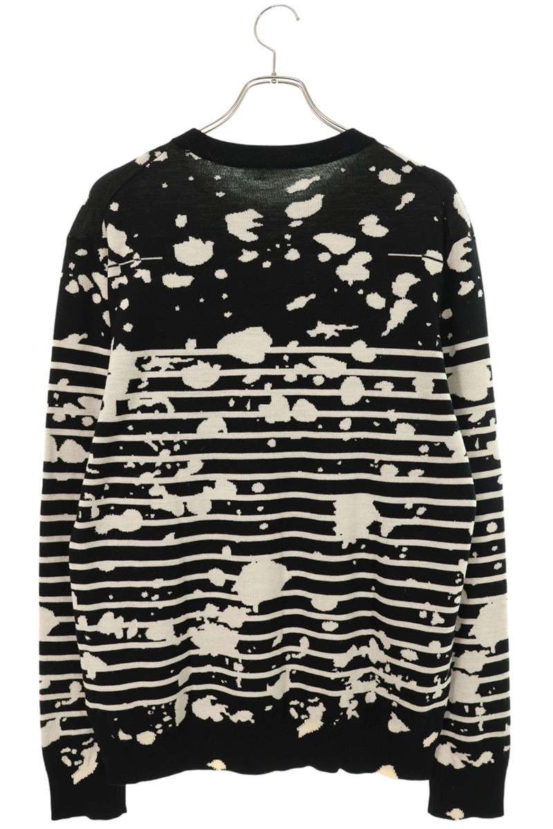 Dior HOMME Splatter Paint Wool Knit Black/White Size M