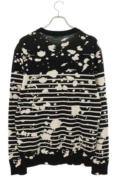 Dior HOMME Splatter Paint Wool Knit Black/White Size M
