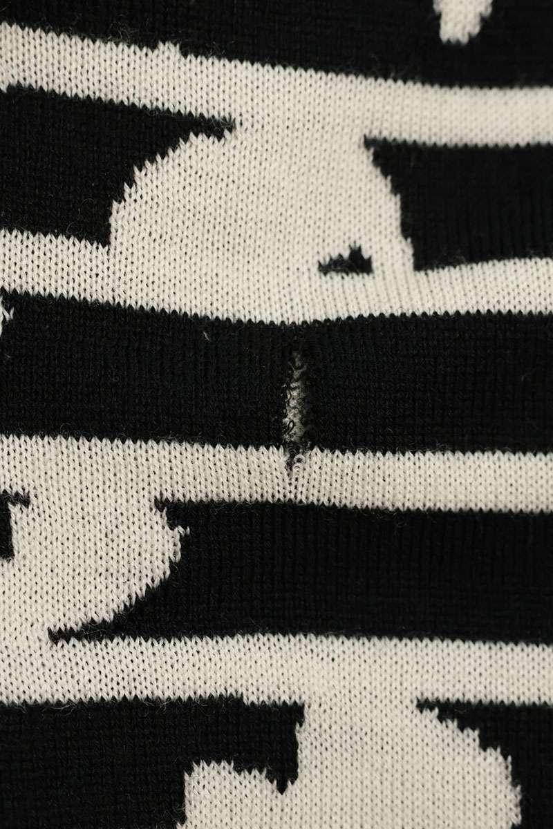 Dior HOMME Splatter Paint Wool Knit Black/White Size M