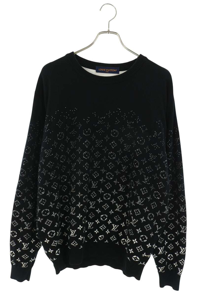 LOUISVUITTON Monogram Gradient Knit Black Size XL