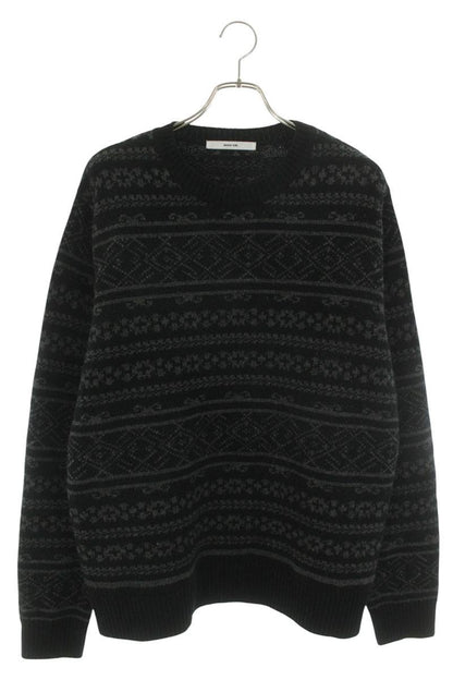 anon ink. Wool Nylon Crew Neck Knit Black Size M