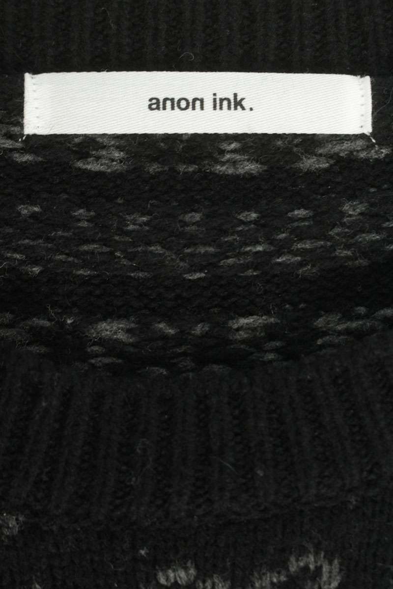 anon ink. Wool Nylon Crew Neck Knit Black Size M