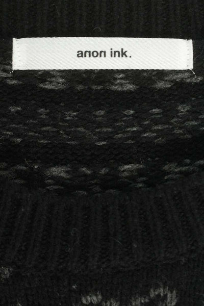 anon ink. Wool Nylon Crew Neck Knit Black Size M