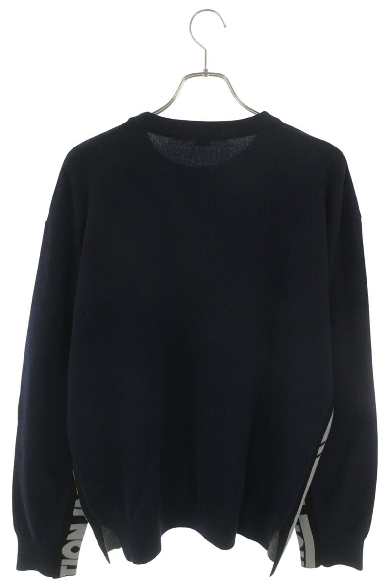 STELLA McCARTNEY Logo Line Cashmere Wool Knit Navy Size L
