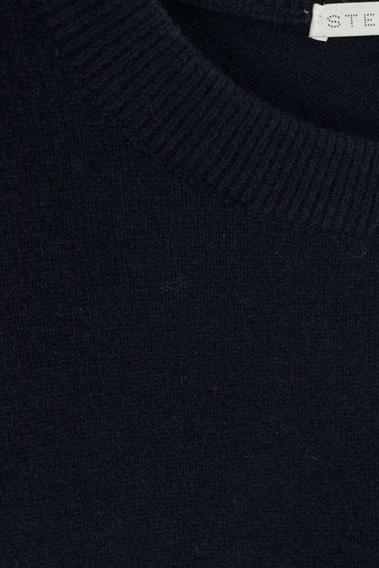 STELLA McCARTNEY Logo Line Cashmere Wool Knit Navy Size L