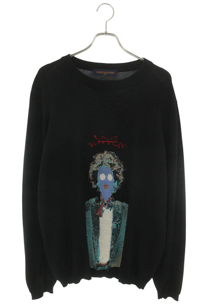 LOUISVUITTON Neon Working Man Wool Knit Black Size 4L