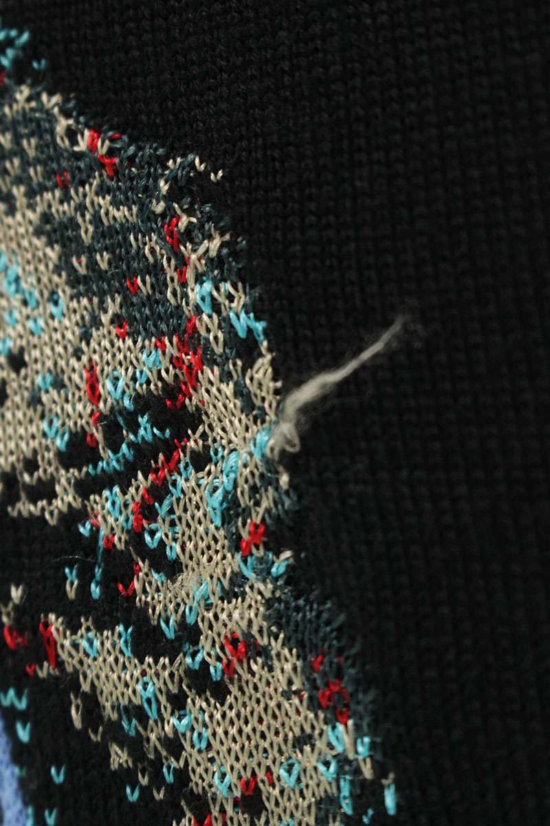 LOUISVUITTON Neon Working Man Wool Knit Black Size 4L