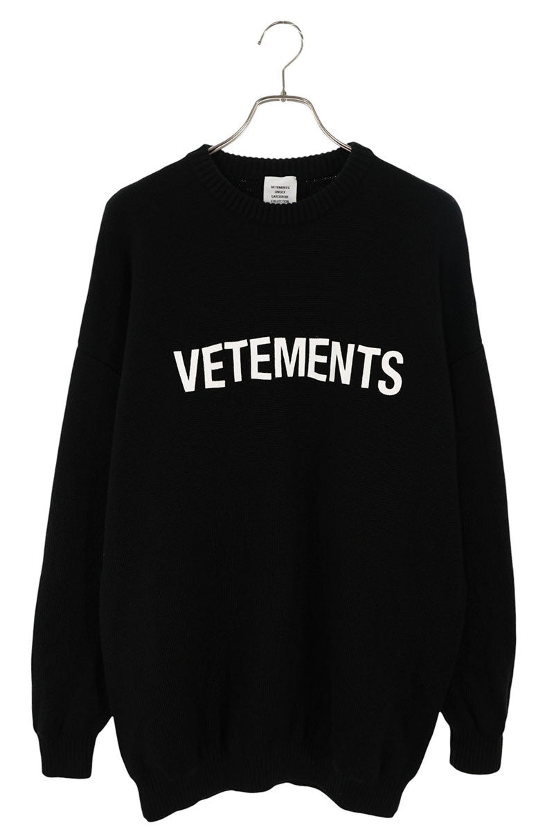 VETEMENTS Front Logo Knit Black Size S