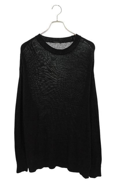 COMOLI Cotton Crew Neck Knit Black Size L