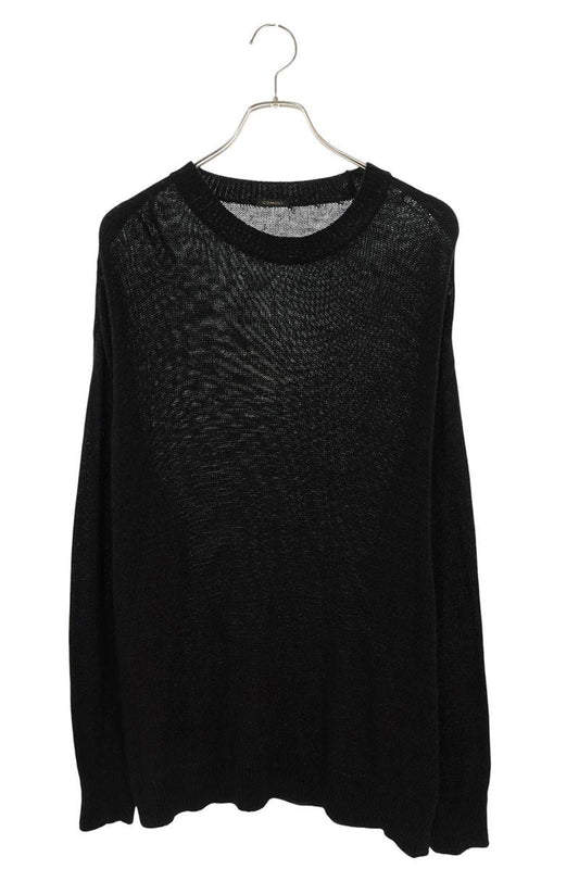 COMOLI Cotton Crew Neck Knit Black Size L