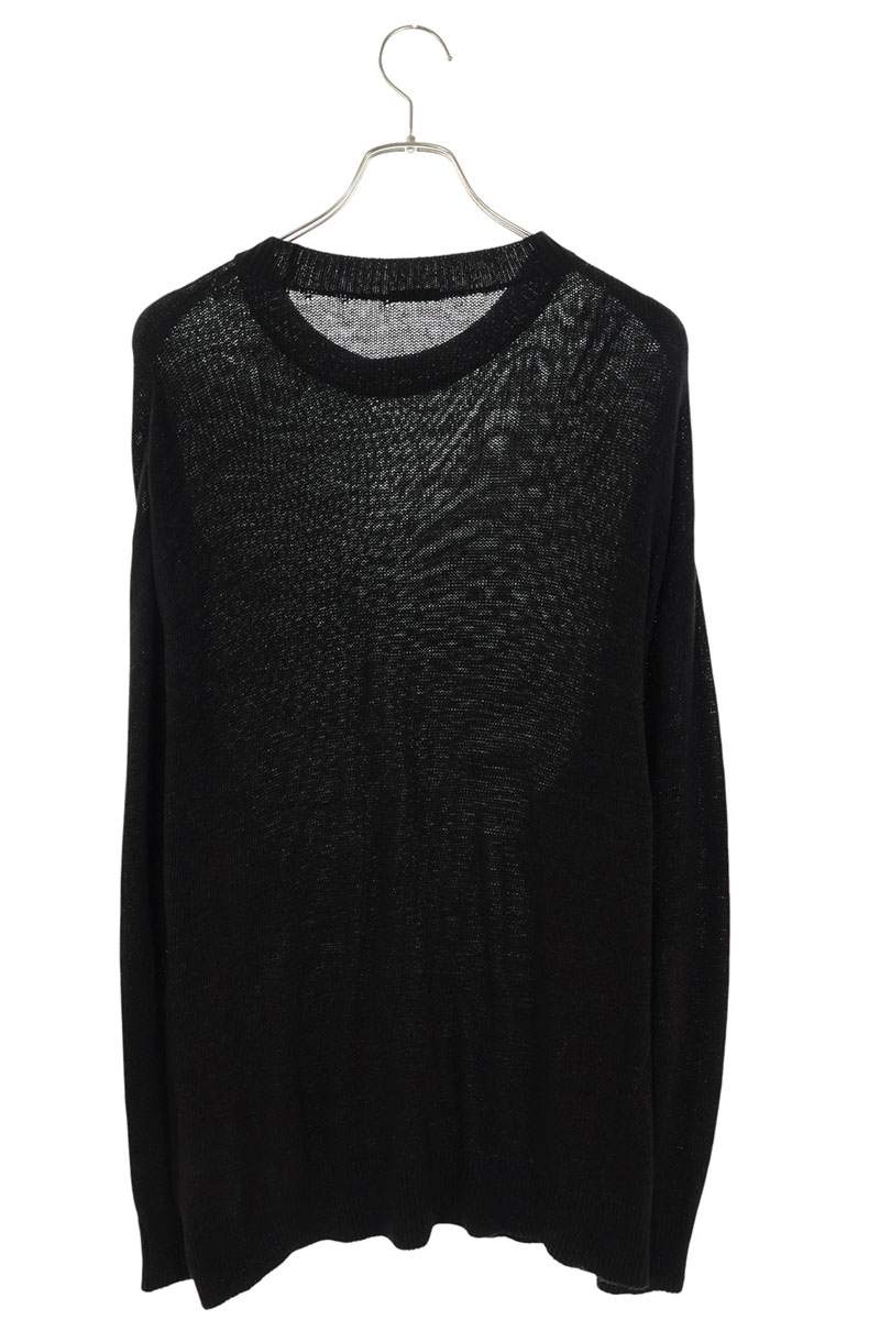 COMOLI Cotton Crew Neck Knit Black Size L
